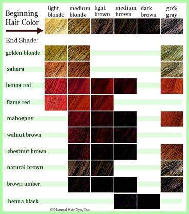 Henna Color Chart
